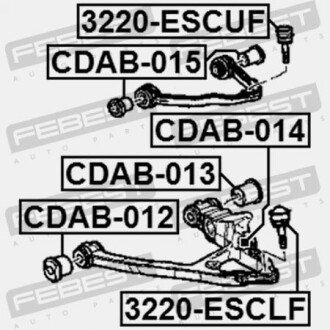 Фото 2 - Сайлентблок важеля FEBEST CDAB012