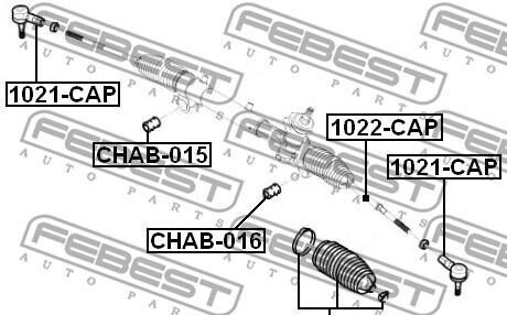 Фото 2 - Сайлентблок рулевой рейки FEBEST CHAB-016 (CHAB016)