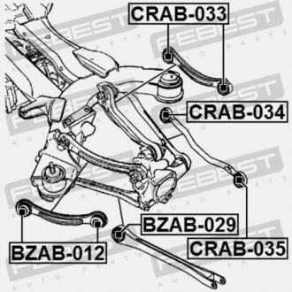 Фото 2 - Сайлентблок рычага FEBEST CRAB034
