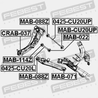 Фото 2 - Сайлентблок рычага FEBEST CRAB037