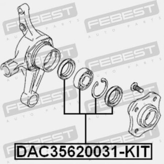 Фото 2 - Подшипник ступицы FEBEST DAC35620031-KIT (DAC35620031KIT)