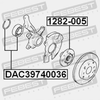 Фото 2 - Підшипник маточини FEBEST DAC39740036