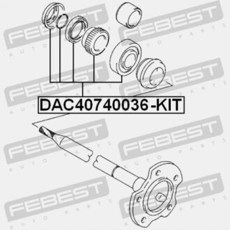 Фото 2 - Підшипник маточини FEBEST DAC40740036KIT
