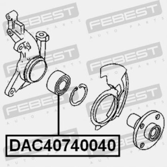 Фото 2 - Підшипник маточини FEBEST DAC40740040