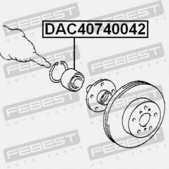 Фото 2 - Підшипник маточини FEBEST DAC40740042