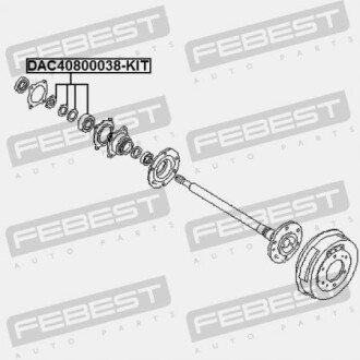 Фото 2 - Підшипник маточини FEBEST DAC40800038-KIT (DAC40800038KIT)
