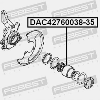 Фото 2 - Підшипник маточини FEBEST DAC42760038-35 (DAC4276003835)