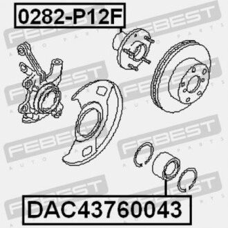 Фото 2 - Підшипник маточини FEBEST DAC43760043