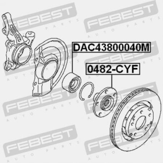 Фото 2 - Підшипник маточини FEBEST DAC43800040M