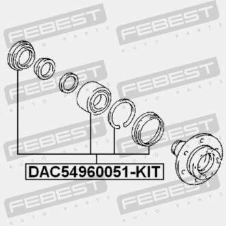 Фото 2 - Підшипник маточини FEBEST DAC54960051-KIT (DAC54960051KIT)