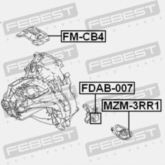 Фото 2 - Подушка кріплення КПП FEBEST FDAB007