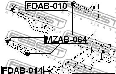 Фото 2 - Сайлентблок важеля FEBEST FDAB014