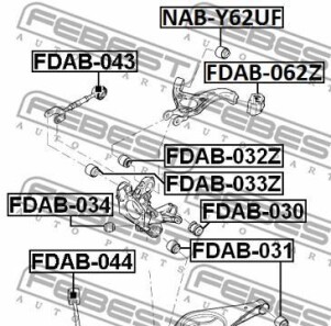 Фото 2 - Сайлентблок важеля FEBEST FDAB030