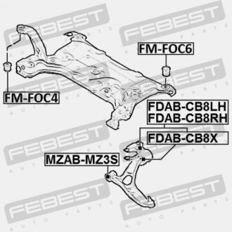 Фото 2 - Сайлентблок важеля FEBEST FDAB-CB8LH