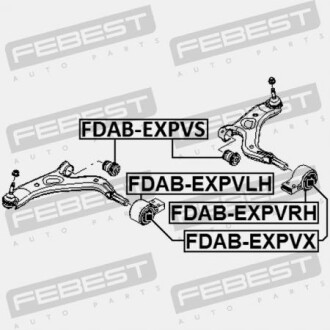 Фото 2 - Сайлентблок рычага FEBEST FDABEXPVRH