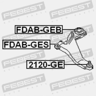 Фото 2 - Сайлентблок рычага FEBEST FDAB-GES (FDABGES)