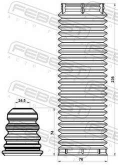 Комплект 2шт пильник/відбійник амортизатора перед MAZDA 3/FOCUS 03-14 - FEBEST FDSHB-KUGIIF-KIT