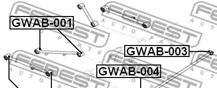 Фото 2 - Сайлентблок важеля FEBEST GWAB-002