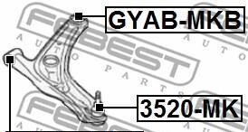 Фото 2 - Сайлентблок рычага FEBEST GYAB-MKS (GYABMKS)