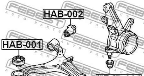 Фото 2 - Сайлентблок важеля FEBEST HAB-002 (HAB002)