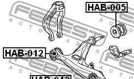 Фото 2 - Сайлентблок рычага FEBEST HAB-012 (HAB012)