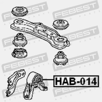 Фото 2 - Сайлентблок підвіски FEBEST HAB014
