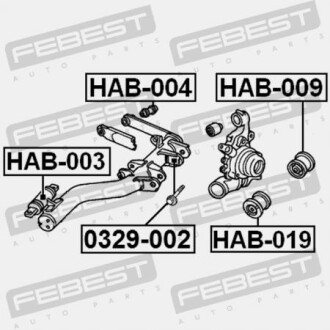 Фото 2 - Сайлентблок важеля FEBEST HAB-019 (HAB019)