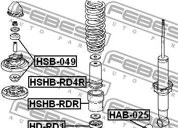 Фото 2 - Сайлентблок для амортизатора FEBEST HAB-025 (HAB025)