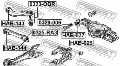 Фото 2 - Сайлентблок амортизатора FEBEST HAB-029