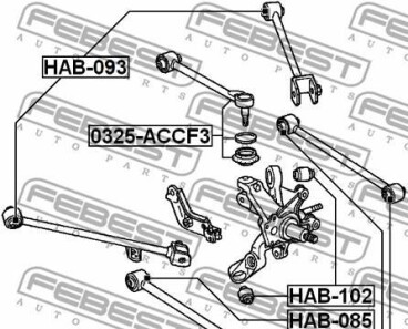 Фото 2 - Сайлентблок рычага FEBEST HAB-085 (HAB085)