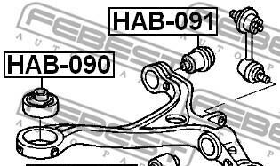 Фото 2 - Сайлентблок важеля FEBEST HAB0-92