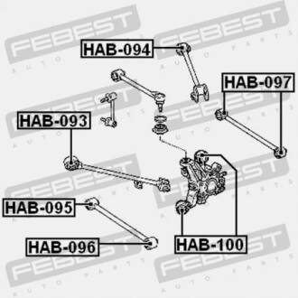 Фото 2 - Сайлентблок важеля FEBEST HAB-097 (HAB097)