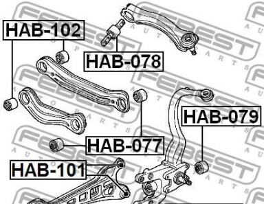 Фото 2 - Сайлентблок важеля FEBEST HAB-101 (HAB101)