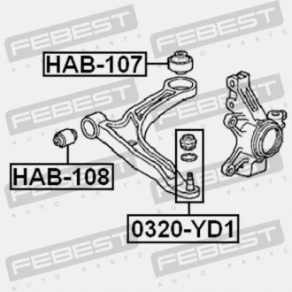 Фото 2 - Сайлентблок важеля FEBEST HAB-107