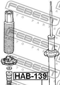 Фото 2 - Сайлентблок амортизатора FEBEST HAB-139