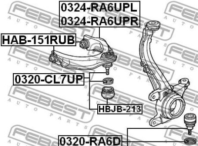 Фото 2 - Сайлентблок важеля FEBEST HAB151RUB