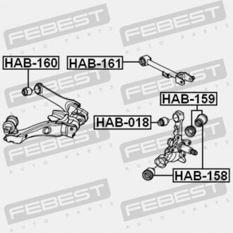 Фото 2 - Сайлентблок рычага FEBEST HAB159