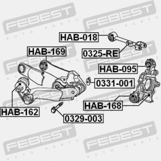 Фото 2 - Сайлентблок рычага FEBEST HAB168