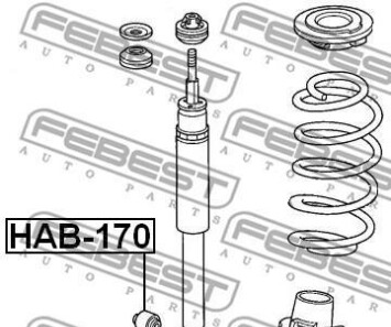 Фото 2 - Сайлентблок амортизатора FEBEST HAB1-70