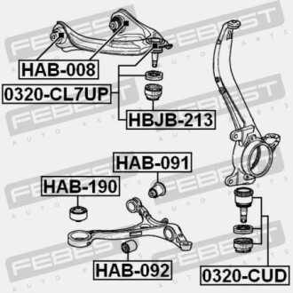 Фото 2 - Сайлентблок рычага FEBEST HAB-190 (HAB190)