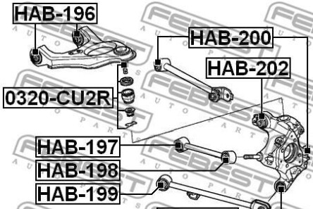 Фото 2 - Сайлентблок важеля FEBEST HAB-199 (HAB199)
