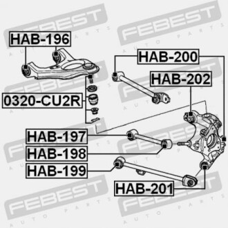 Фото 2 - Сайлентблок рычага FEBEST HAB-200 (HAB200)