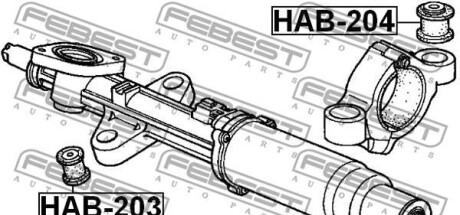 Фото 2 - Сайлентблок рульової рейки FEBEST HAB2-03 (HAB203)