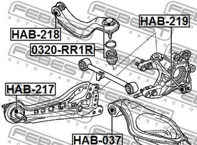 Фото 2 - Сайлентблок рычага FEBEST HAB2-18 (HAB218)