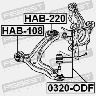 Фото 2 - Сайлентблок важеля FEBEST HAB220