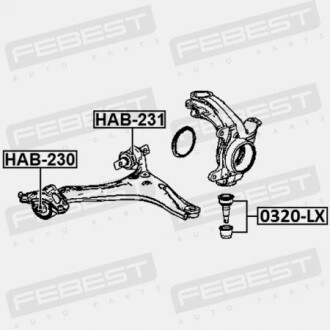 Фото 2 - Сайлентблок рычага FEBEST HAB230