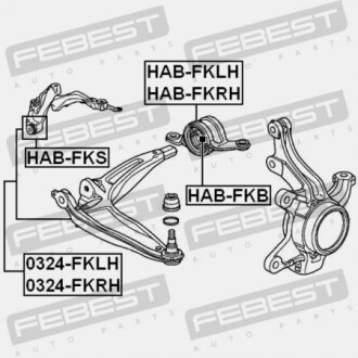 Фото 2 - Сайлентблок рычага FEBEST HAB-FKLH (HABFKLH)