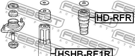 Фото 2 - Стійка амортизатору (амортизатор) FEBEST HD-RFR (HDRFR)