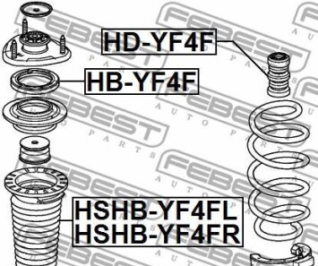 Фото 2 - Стійка амортизатору (амортизатор) FEBEST HDYF-4F (HDYF4F)