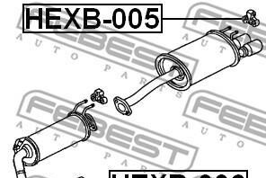 Фото 2 - Крепления выхлопной системы FEBEST HEXB-006 (HEXB006)